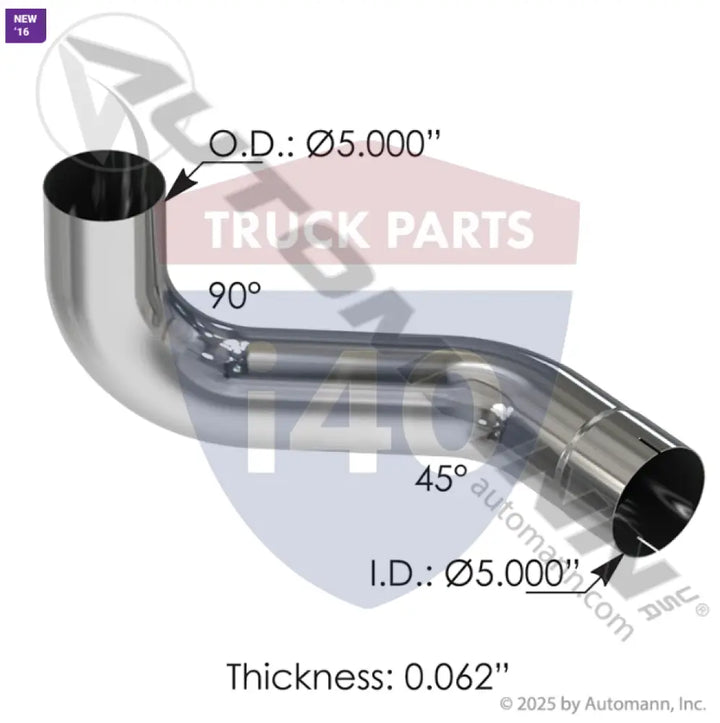 K18014764RCP Exhaust Elbow Chrome RH For Kenworth - Exhaust Elbow Chrome RH Kenworth