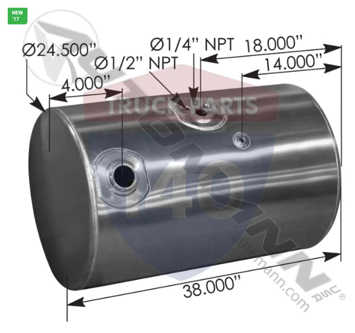 Automann 576.59070240PR Fuel Tank Round Kenworth - Fuel Tank Round Kenworth