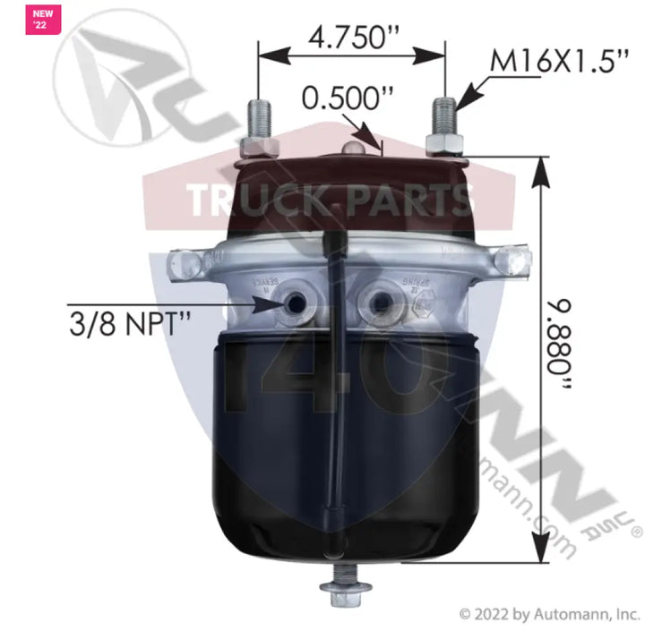 MGM Brakes 179.MMJB2224DT751X MGM ADB Spring Brake MJB2224DT - Air Disc Piston Diaphragm ChambersMGM Brakes