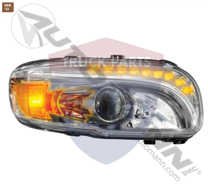 Automann 564.75091DCY Headlamp Projector Peterbilt RH Chrome - Headlamp Projector Peterbilt RH Chrome