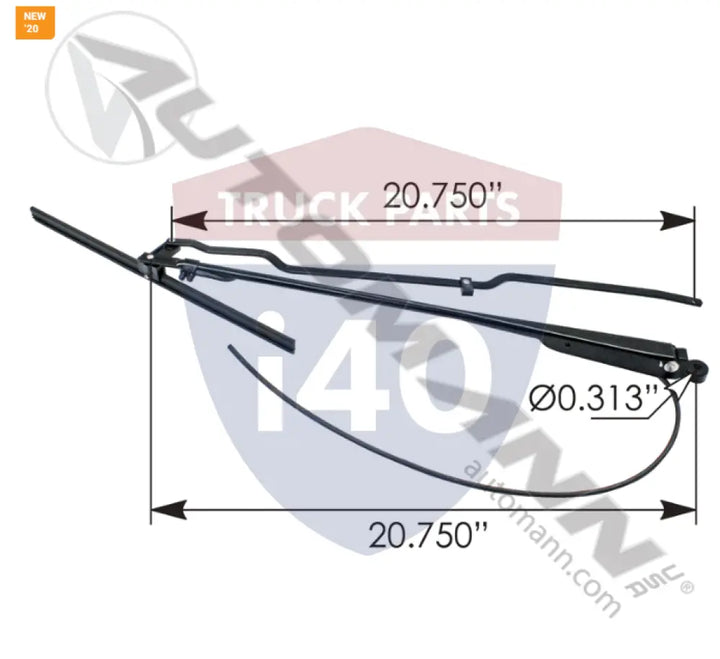 Automann HLK7017 Wiper Arm LH Kenworth - Wiper Arm LH Kenworth