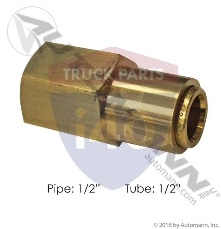 Automann 177.13B668D Brass PLC Female Connector 1/2 1/2in - Female Connectors-Brass