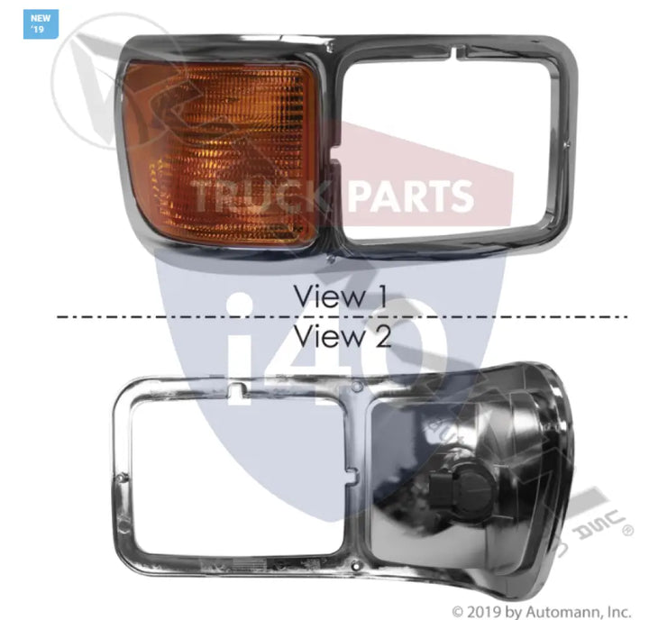 Automann 564.43021 Headlamp Bezel and Side Light RH Ford - Headlamp Bezel and Side Light RH Ford