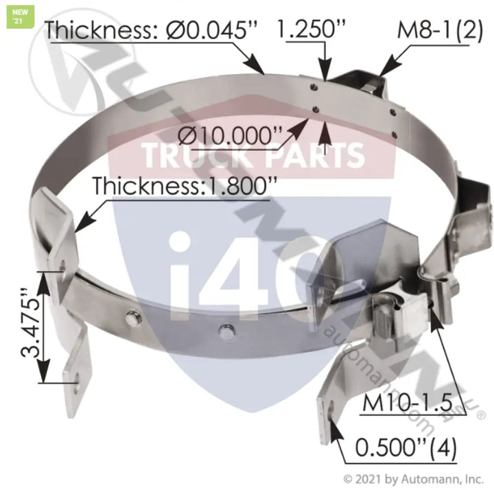 8082740 Muffler/Shield Mount Clamp For Volvo - Muffler/Shield Mount Clamp Volvo