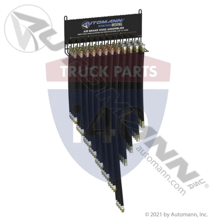 Automann 177.HRA0381 Air Brake Hose Rack Assortment 3/8in - Dual 3/8’’ NPT Swivel Ends