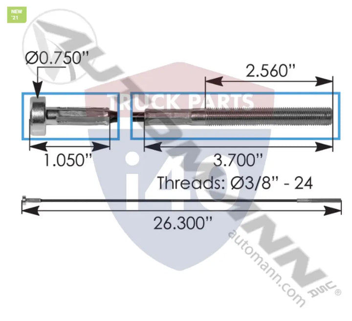 Automann 172.55263MC Cable Air Tank Mounting 26.3in IHC - Tank Accessories