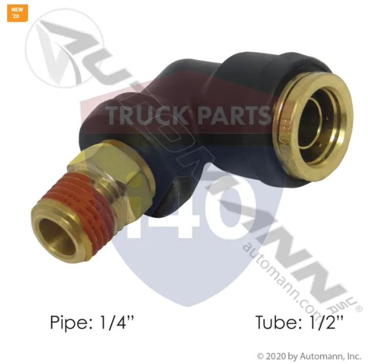 Automann 177.12C698B PLC Swivel Male Elbow DOT 1/2in 1/4in - Male 90° Elbows-Composite