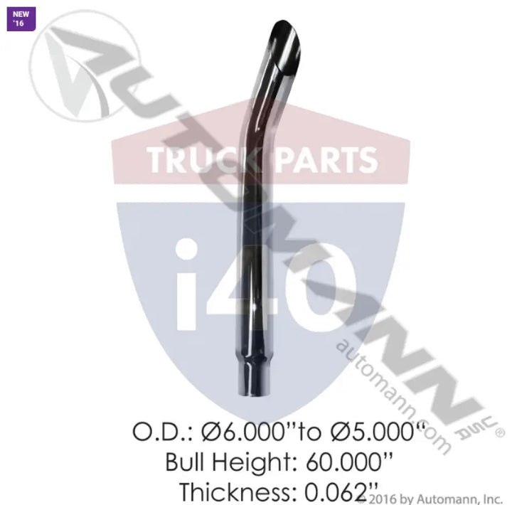 Automann 562.U56560BHC Chrome Stack 60IN Bull 6in to 5in OD - Chrome Stack 60IN Bull H 6in to 5in OD