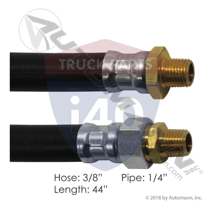 16044 Air Hose Assy 3/8IDx1/4NPTx44IN For Haldex - 1/4’’ NPT Fixed x 1/4’’ NPT Swivel