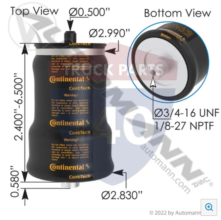 70825 Continental Air Spring Cabin For Contitech - Continental Air Spring Cabin