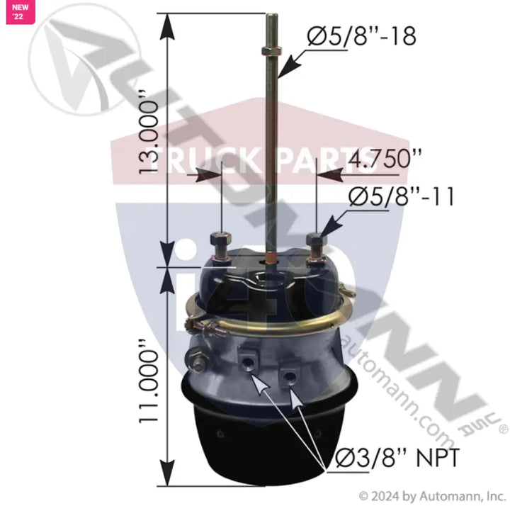Automann 179.SB3036SL Spring Brake Type 30/36 Sealed LS - Threaded Rod