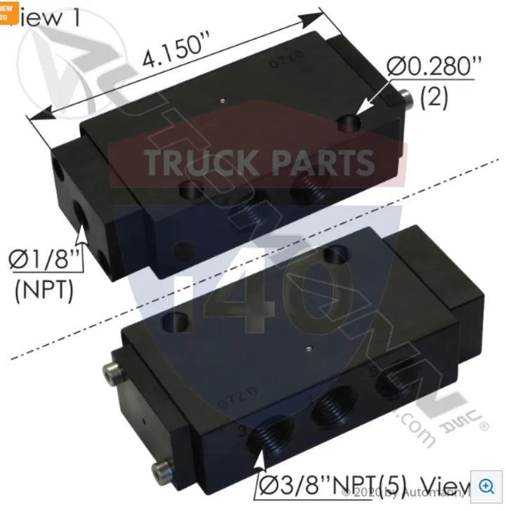 P2LCX593PS Air Pilot Valve 4 Way For Parker - Pilot Valves