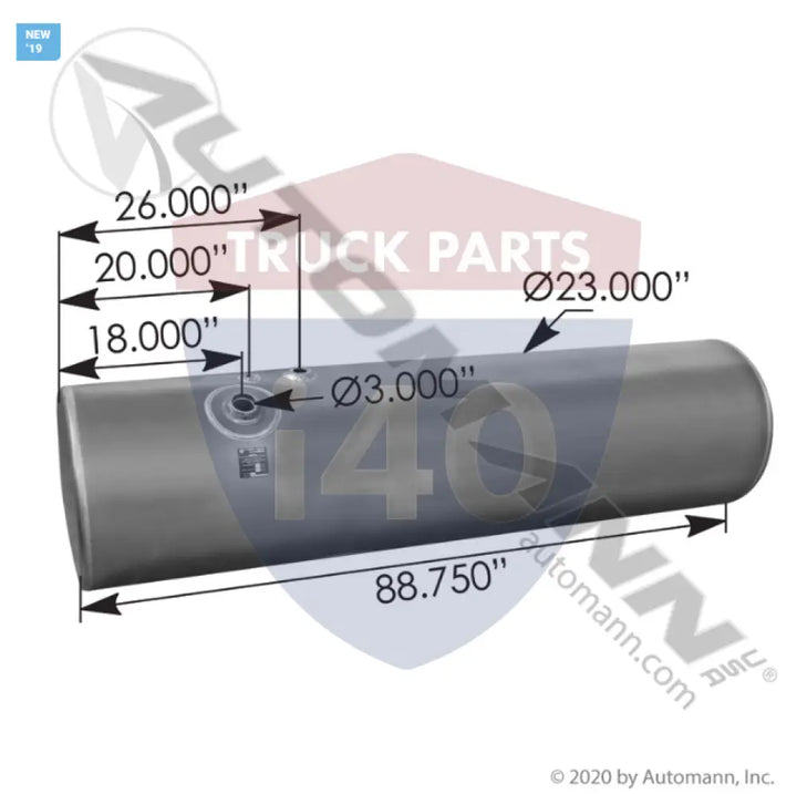 Automann 576.46150230DF Fuel Tank Round Freightliner - Fuel Tank Round Freightliner