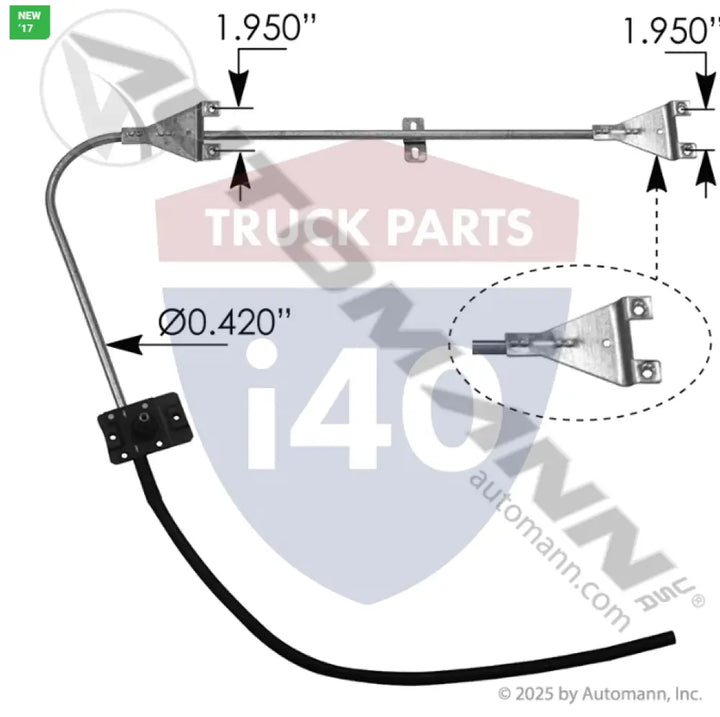 Automann HLK6238 Window Regulator RH Mack - Window Regulator RH Mack