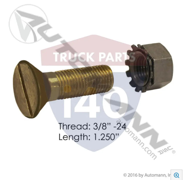 E628X Brass Brake Lining Bolt 3/8in 1-1/4in For Euclid - Bolts