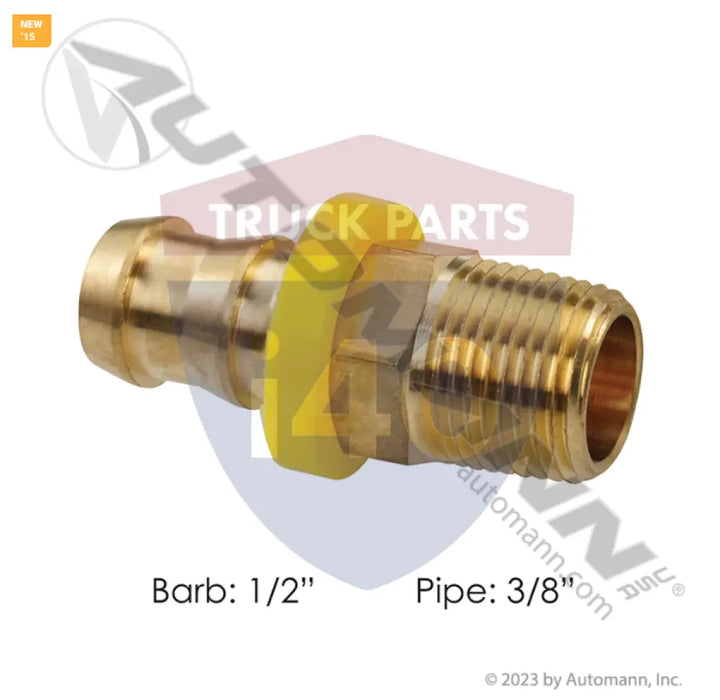 Automann 177.8658C Push-On Fitting 1/2in Hose 3/8in Pipe - Male Pipe