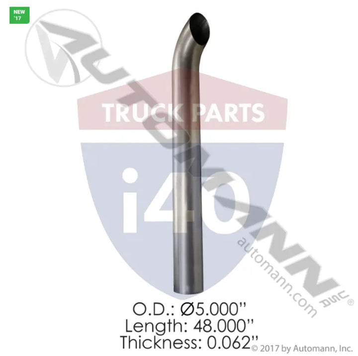 44638 Exhaust Stack 5in OD 48in ALZ For Walker - Exhaust Stack 5in OD 48in L ALZ