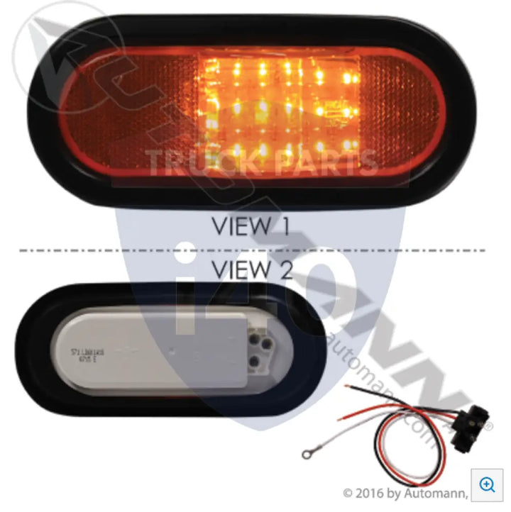 Automann 571.LD601A18-K Turn Signal Kit 6in Midship LED Amber - Turn Signal Kit 6in Midship LED Amber