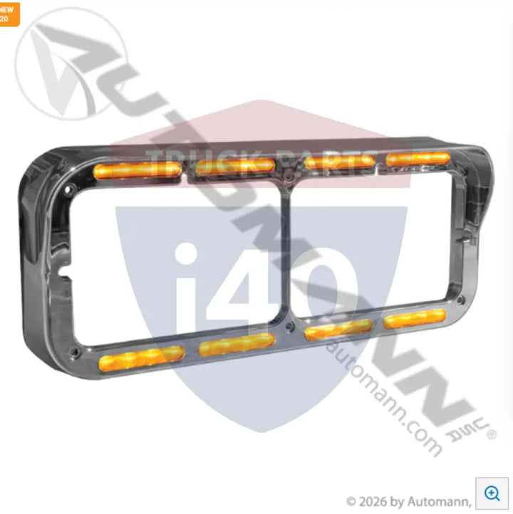 Automann 571.LD9905CA32 Bezel Dual Headlamp LED Clear Lens - Bezel Dual Headlamp LED Clear Lens