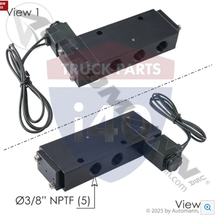 Automann 173.V34210 Solenoid Air Valve 4 Way - Pneumatic Spool Valves - Solenoid Actuated