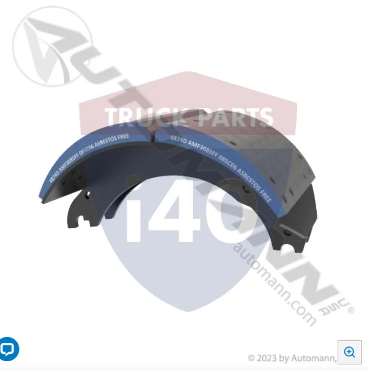 Automann 143.455181.50 Lined Brake Shoe 16.500in 8.625in - 20K Lb GAWR