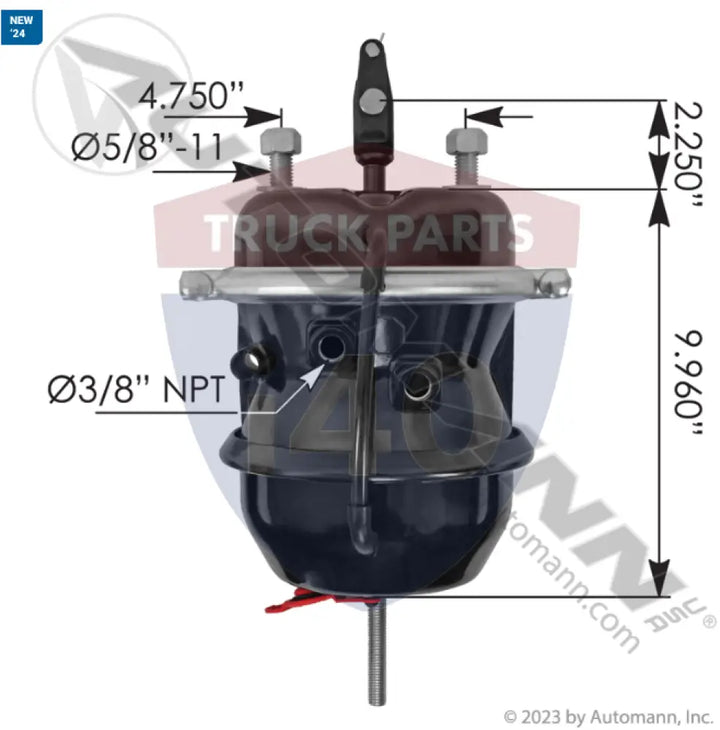 MGM 3535952 Spring Brake Neoprene TR3030LP3TS - Welded Clevis