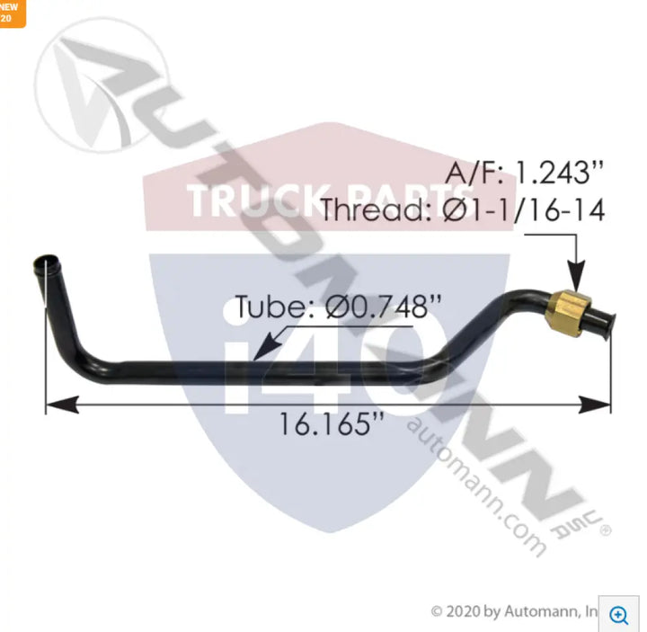 Automann 561.46135 Pipe Heater Supply Freightliner - Heater