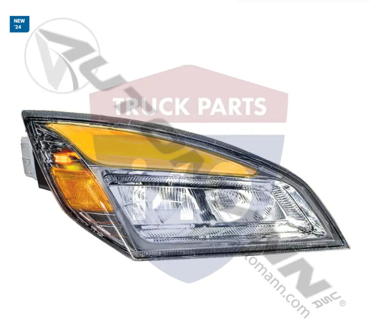 Automann 564.460108C Headlamp RH Chrome LED Freightliner P4 - Headlamp RH Chrome LED Freightliner P4