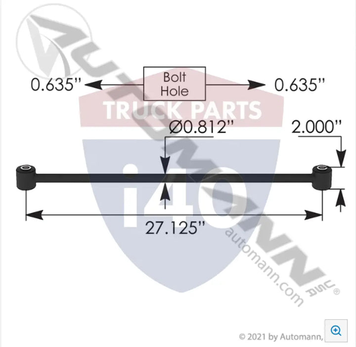 2905704 Torque Arm Cabin 27.200 Tube For Peterbilt - Torque Arm Cabin 27.200 Tube Peterbilt