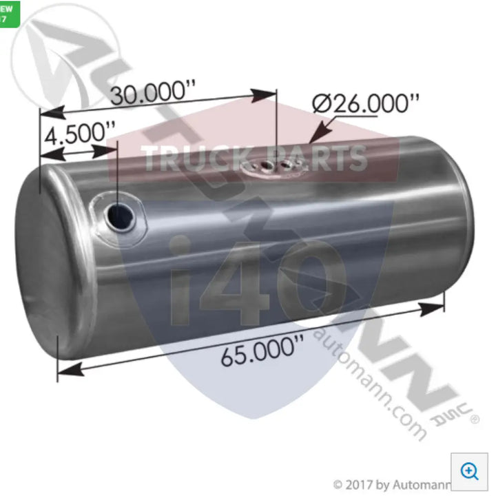 Automann 576.75135260PR Fuel Tank Round Peterbilt - Fuel Tank Round Peterbilt