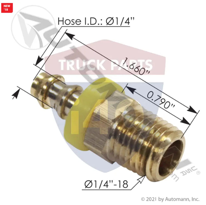 Continental 818.22615-0404 Push-On Fitting 1/4in 1/4in NPTF - Male Pipe