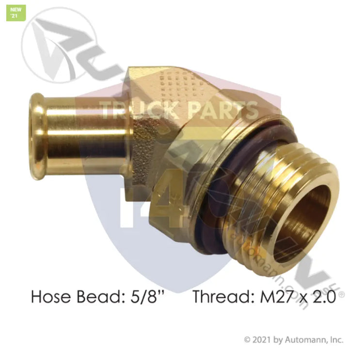 Automann 177.88210M27 Bead Fitting 5/8in Hose M27x2.0 45 Deg - Male 45° Elbows
