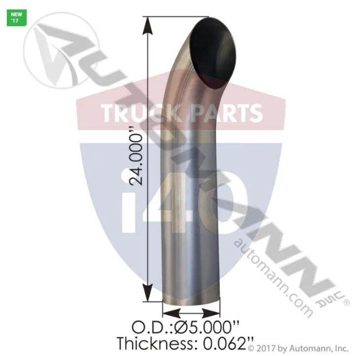 Automann 562.U5524SA Aluminized Stack 24in Length 5in OD - Aluminized Stack 24in Length 5in OD