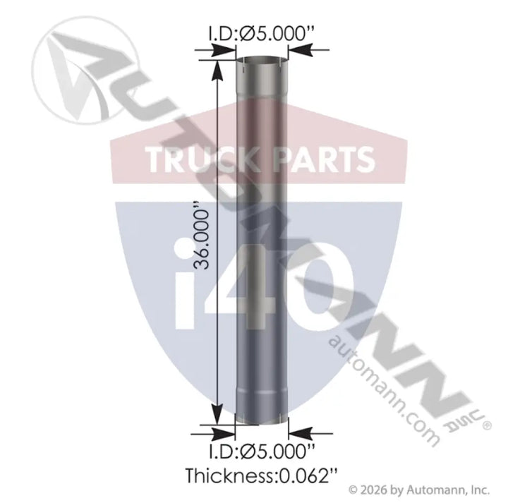 Automann 562.U74536A Exhaust Repair Section 5in ID 36in - Exhaust Repair Section 5in ID x 36in L