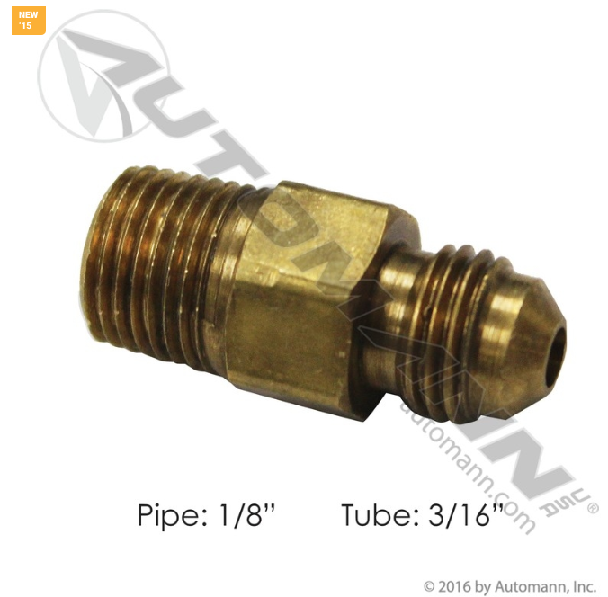 014832 Male Connector 3/16in SAE 1/8in Pipe For Velvac