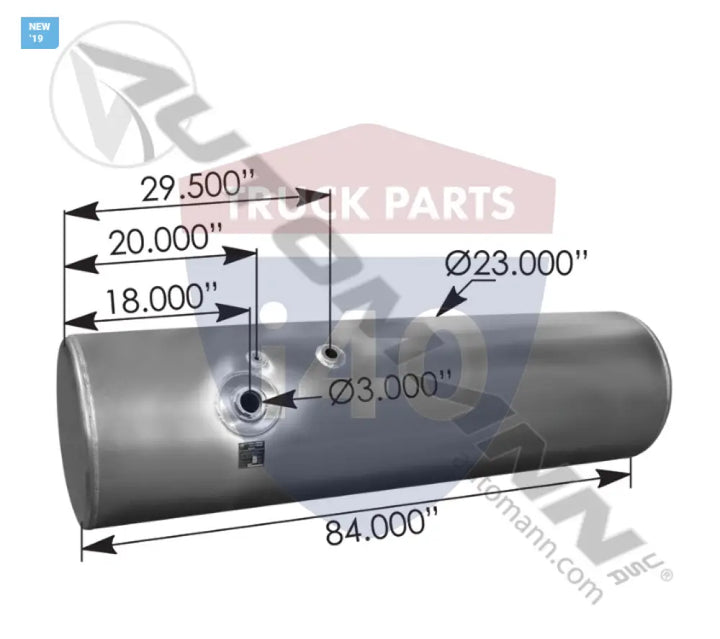 Automann 576.4614023DFL Fuel Tank Round Freightliner - Fuel Tank Round Freightliner