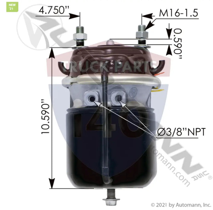 MGM Brakes 179.MMJB2424ET752 MGM ADB Spring Brake MJB2424ET - Air Disc Piston Diaphragm Chambers