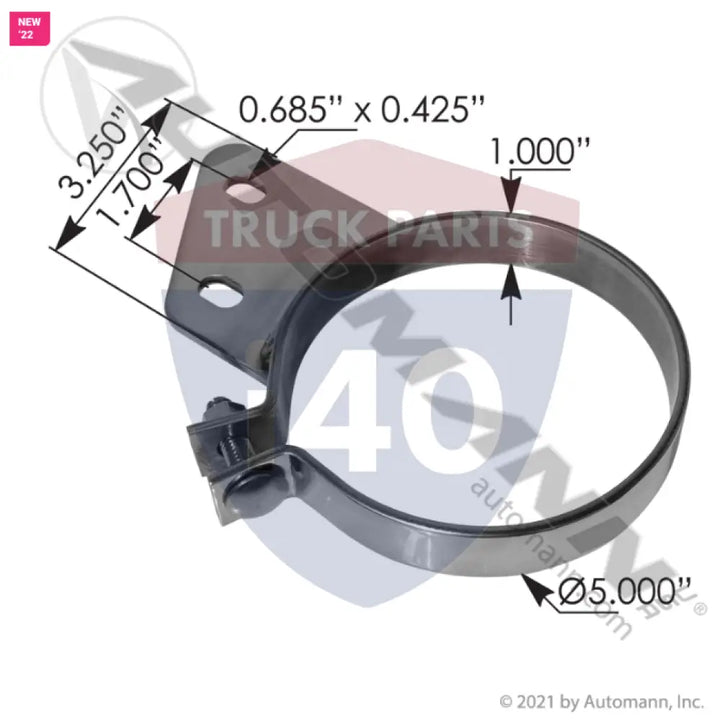 4502053 Stack Mtg Bracket 5in SS Peterbilt For Lincoln Chrome - Stack Mtg Bracket 5in SS Peterbilt