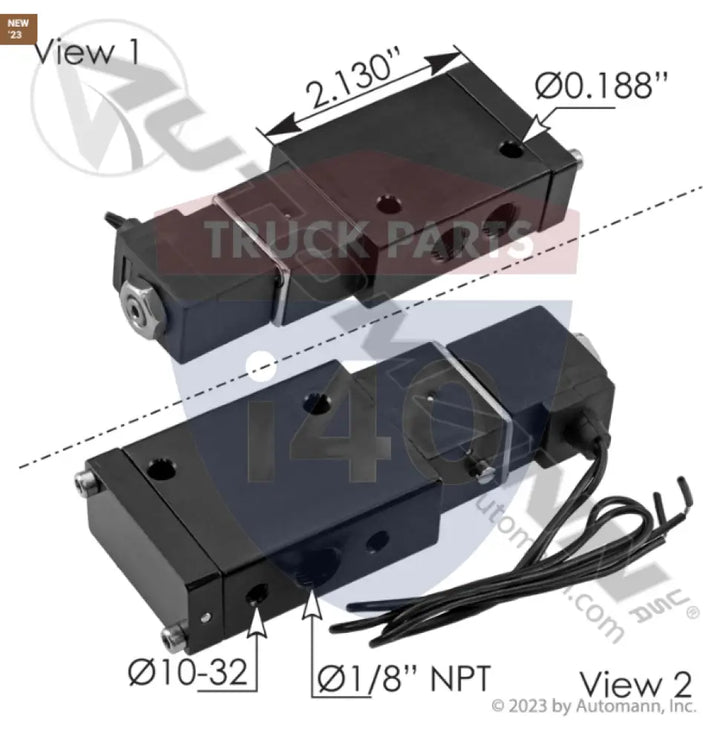 Automann 173.V34201M Solenoid Air Valve 4 Way - Air Pilot
