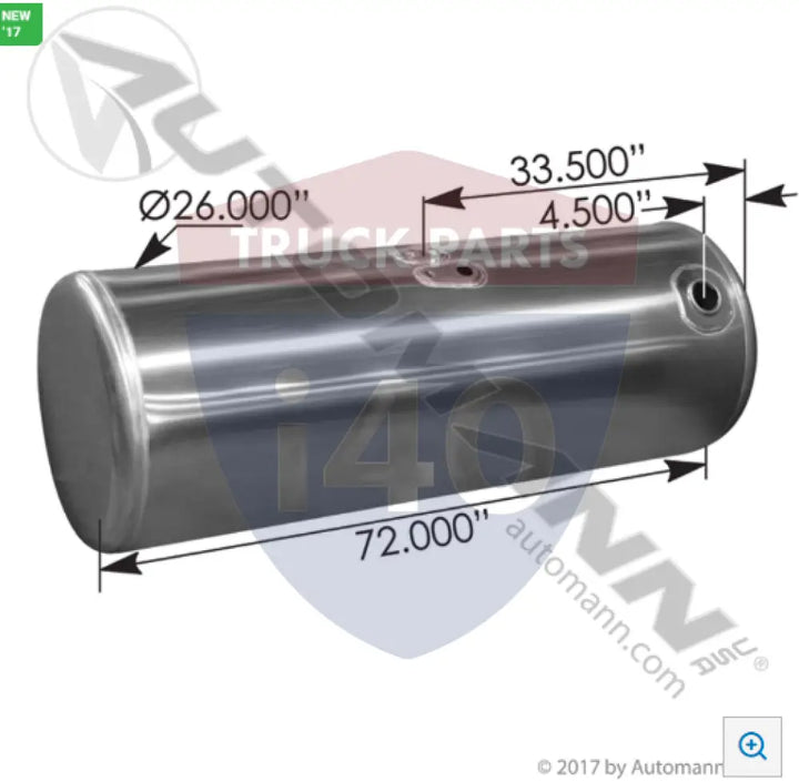 11-04836-076T159UP Fuel Tank Round For Peterbilt - Fuel Tank Round Peterbilt