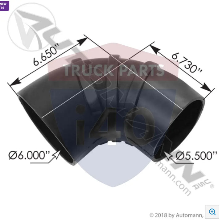 414974C1 Reducer Elbow Rubber 6-5.5in ID For International - 90° Reducer