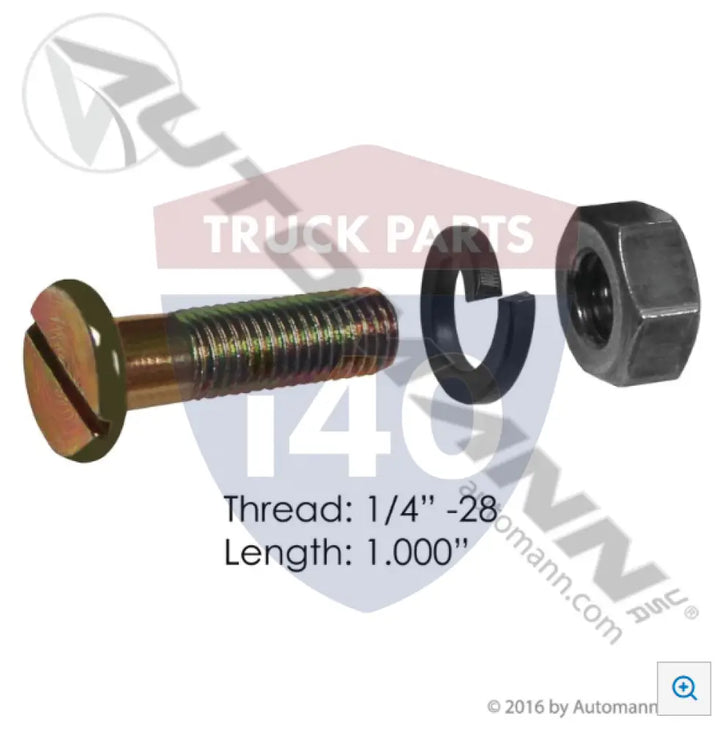 Automann 145.F014100S Steel Brake Lining Bolt 1/4in 1in - Bolts