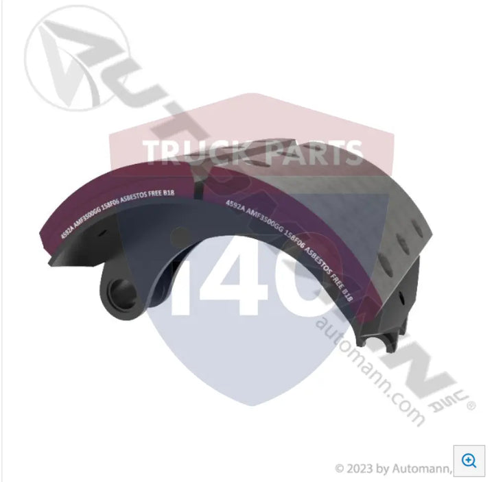Automann 143.459281.35X2 Lined Brake Shoe 14.500in 10.000in - 26K Lb GAWR