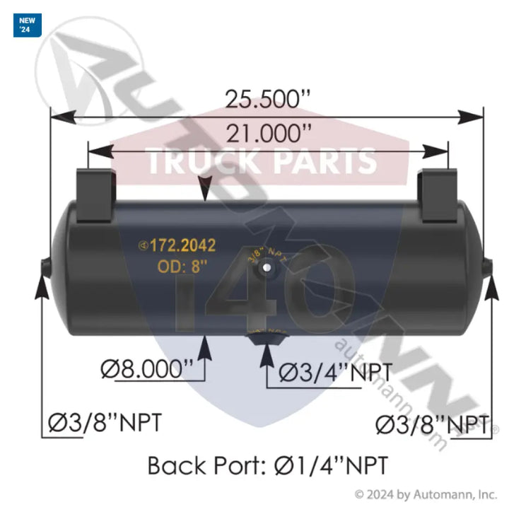 Automann 172.2042 Air Tank 8.000in Dia - Diameter - 8 in.