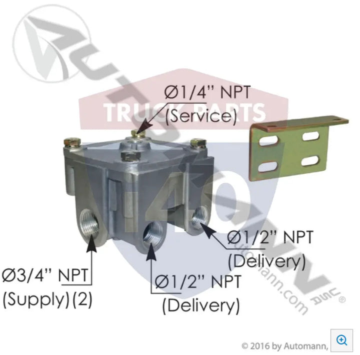 Automann 170.103009 R12H Type Relay Valve 4PSI - Relay Valves