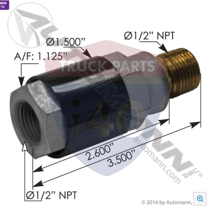 032020 Quick Release Valve In-Line For Velvac - Quick Release Valves