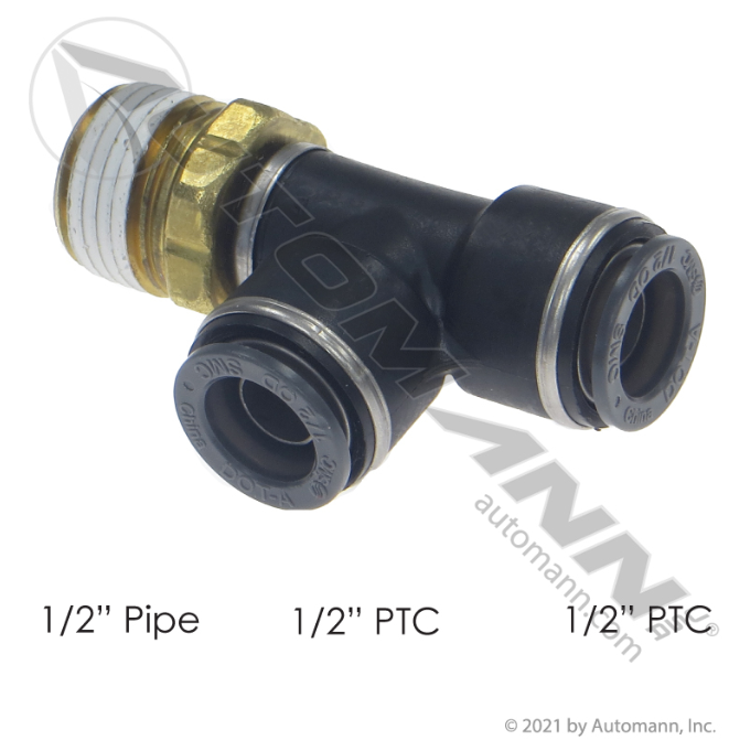 016406 PLC Swivel Male Run Tee 1/2 1/2in For Velvac