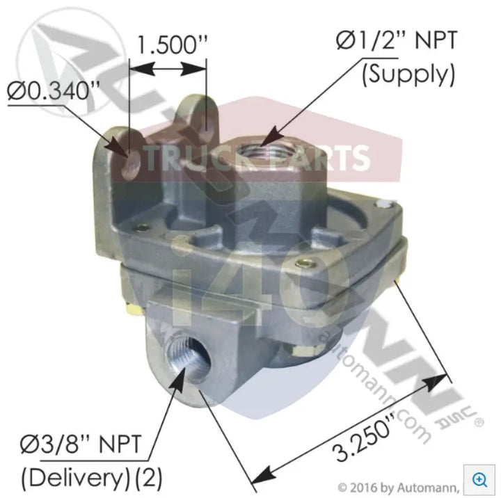 51102 Quick Release Valve 1/2in Supply Port For Tramec - Quick Release Valves