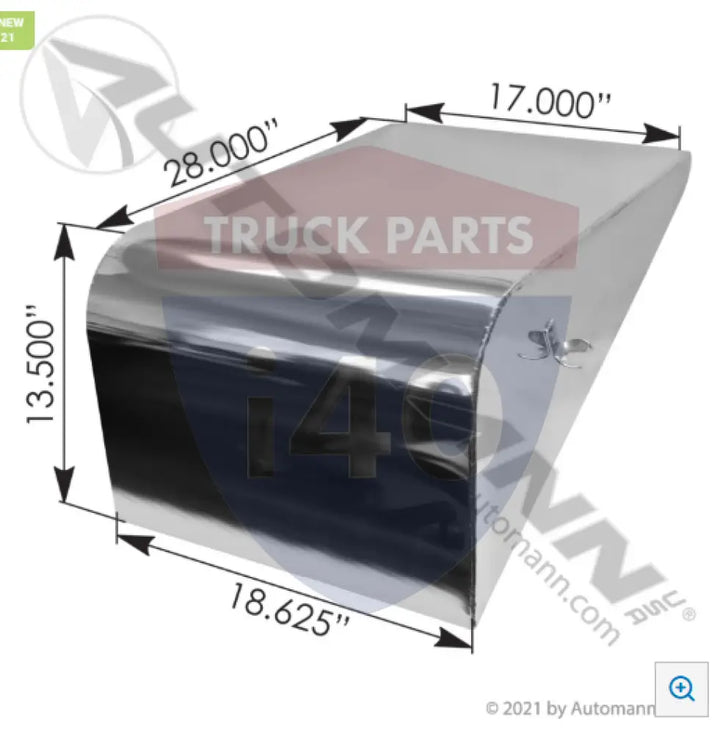 N22-6020-220 Battery Box Cover Chrome For Peterbilt - Battery Box Cover Chrome Peterbilt