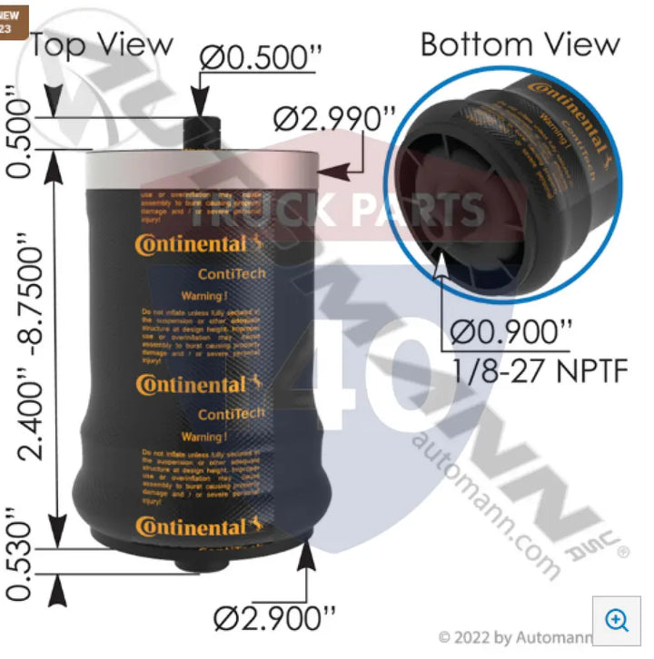 W023587087 Continental Air Spring Cabin For Firestone - Continental Air Spring Cabin